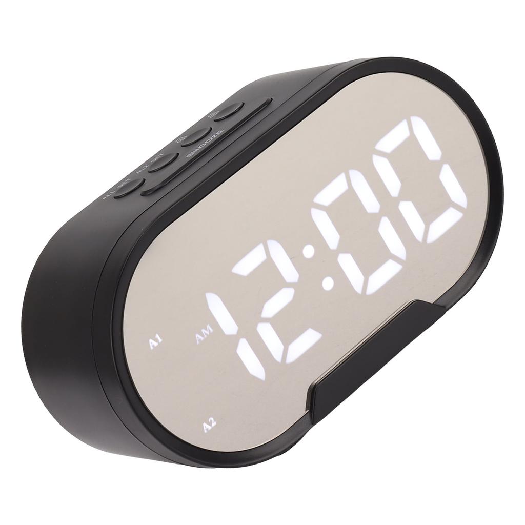 Digital Alarm Clock USB LED Display White Light Mirror Electronic Desktop Clock for Bedroom Living Room