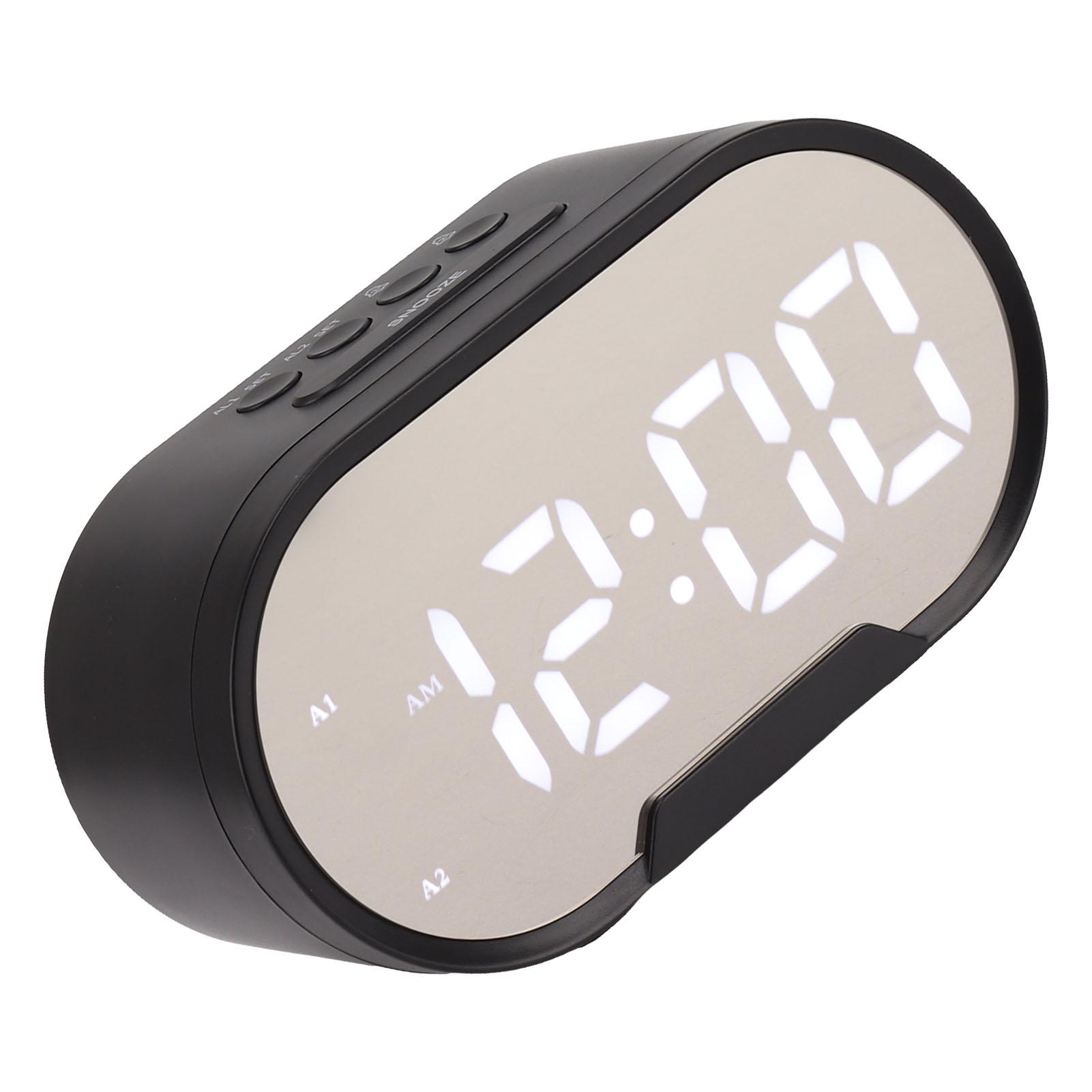 

Digital Alarm Clock USB LED Display White Light Mirror Electronic Desktop Clock for Bedroom Living Room