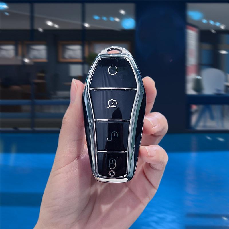 Soft Tpu Remote 4 Buttons Control Protect Cover For Byd Qin Plusdmi Atto 3 Han Ev Dolphin New Car Key Case Durable Accessories