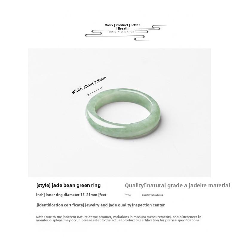 Natuurlijke jadeiet a-kwaliteit boon jade ring, set ringen voor koppels voor mannen en vrouwen, jade vingerring sieraden