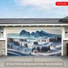 2D Schneebedeckte Berg Garagentor Kulisse, Winterwunderland Landschaft Hintergrundtuch