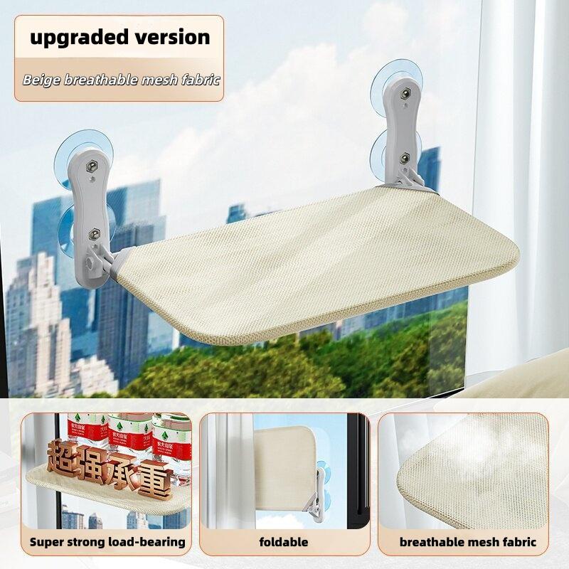 Foldable Cat Window Hammock with Double Suction Cup Mesh Free Installation Cat Jumping Platform Comfortable Cat Resting Bed