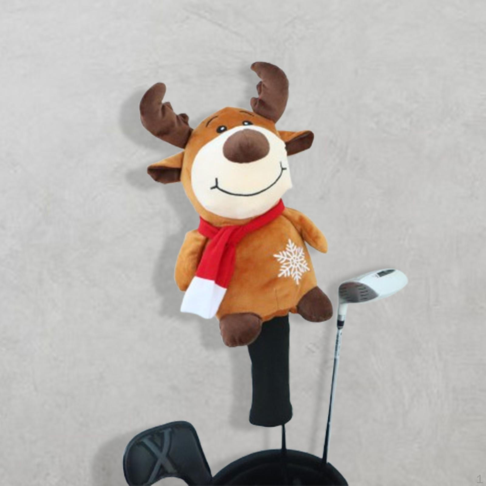 

Рождественский чехол для гольфа с головой животного из дерева для No 1, практичный, устойчивый к царапинам, милый Elk