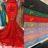 Red African Groom Lace Fabric 5 Yards Latest Nigerian Laces Fabric 2025 High Quality Lace Sequins Embroidered French For Dresses