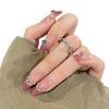 Glossy Press On Nail No Fading Sturdy Material Nail Easy To Wear for Women and Girl Party Activity