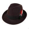 Men's Fedora Hat Wool Felt Crushable Handmade Bowknot