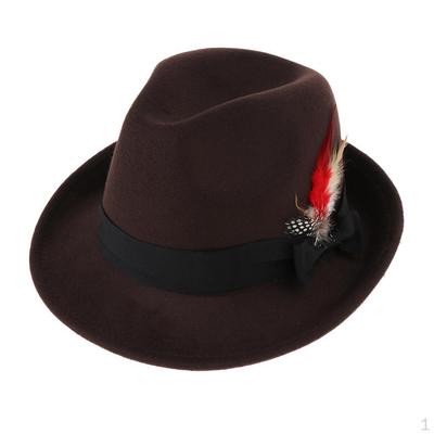 Pánský klobouk Fedora Vlněný plstěný Skládací Ručně vyrobený Mašlička