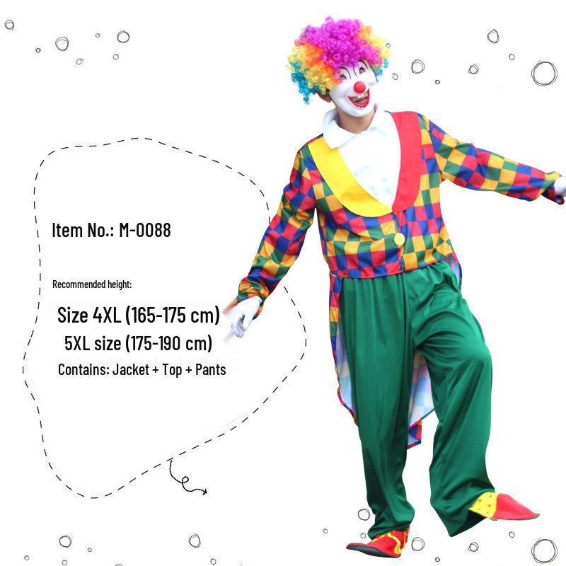 Adult Clown Cosplay Costume for Parties and Masquerades – Includes Clothes and Accessories