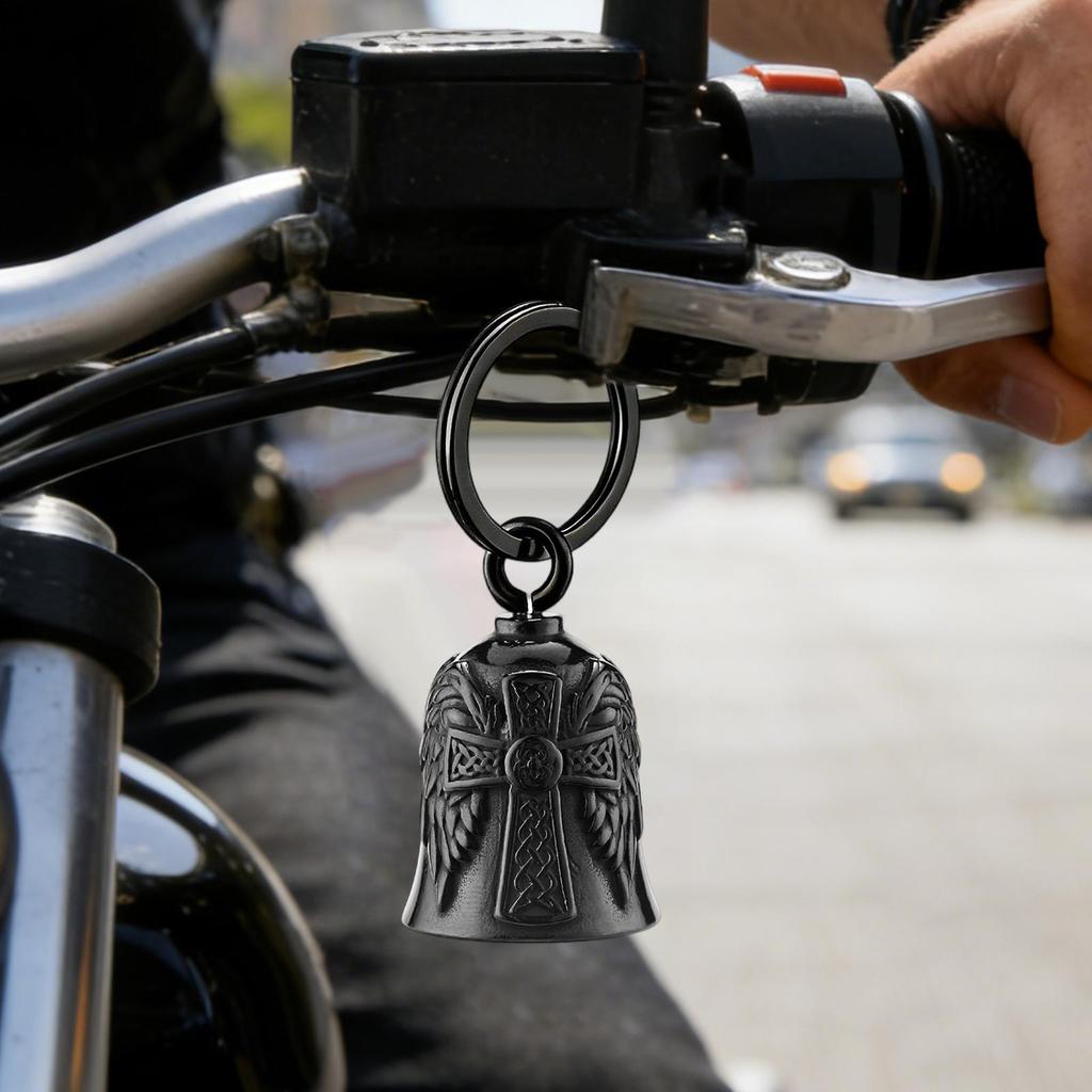 Motorradglocke Glückshorn Anhänger Geisterglocken für Motorräder für Männer Frauen Erwachsene Mädchen Jungen Fahrer Radfahren Weihnachten
