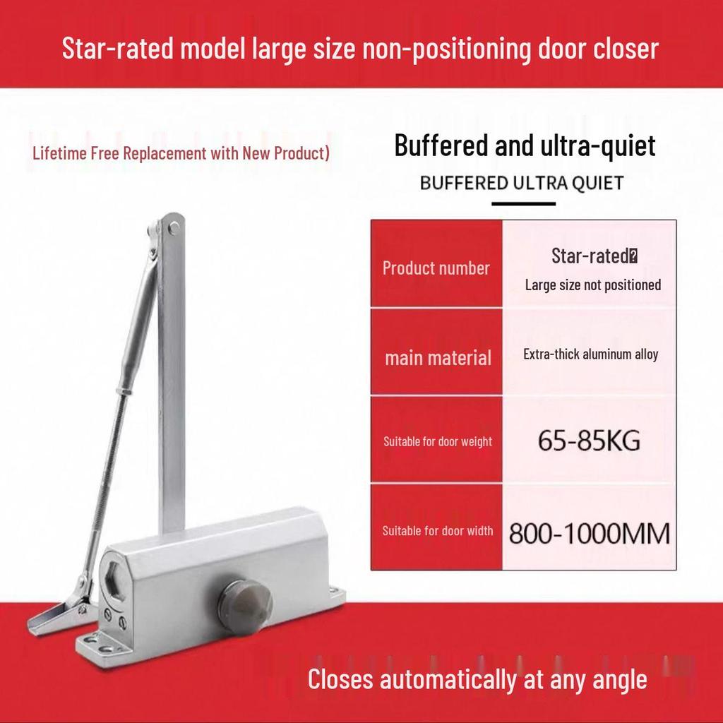 Automatický hydraulický zavírač dveří s odskokem pro protipožární dveře - Není nutné vrtání