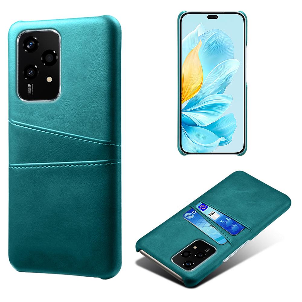 

For Honor 200 Lite Case Dual Card Slots PU Leather+Hard PC Phone Cover Green