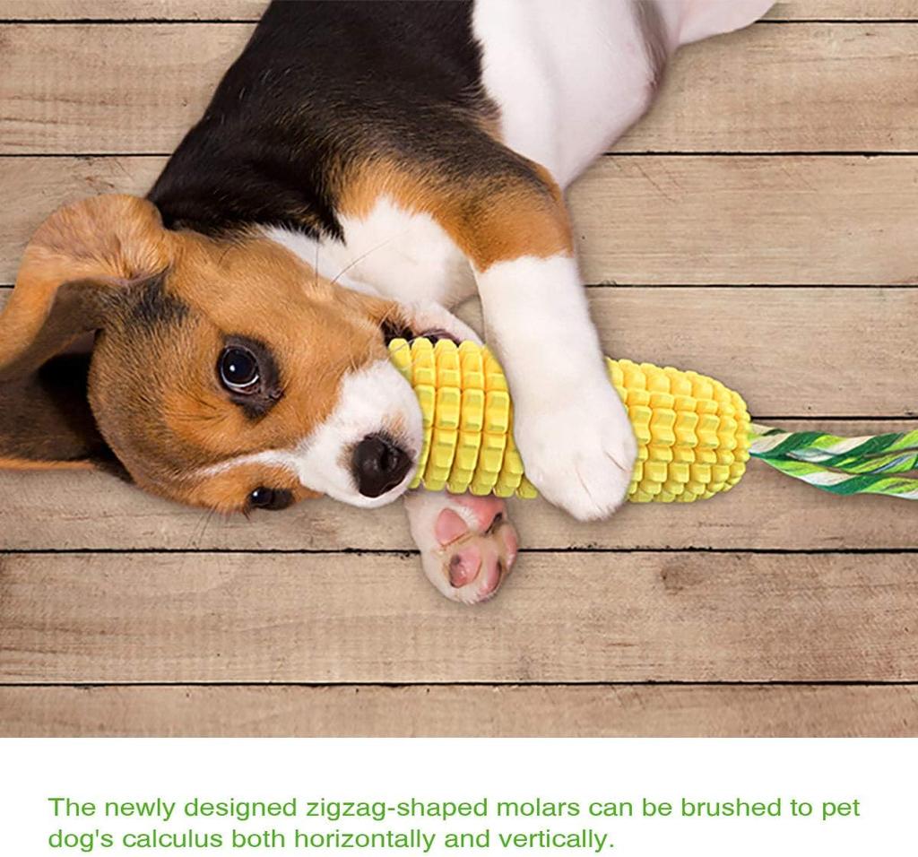 Dog Chew Toys for Aggressive Chewers, Teeth Cleaning Chew Toy,Corn Shape Interactive Dog Dental Toys for Medium Large Puppy Dogs