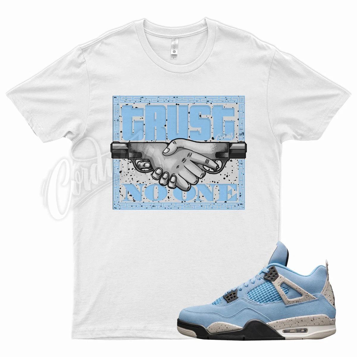 White TRUST V2 Shirt for J1 4 University Blue Tech Grey Cement 1 Powder UNC M