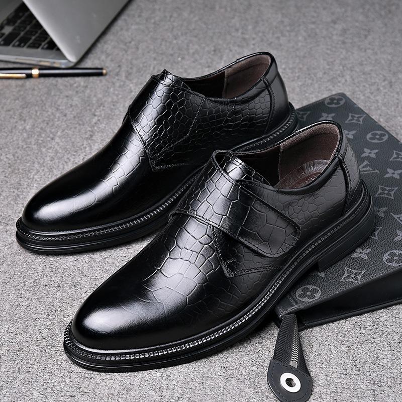 Fashion British Cowhide Platform Business Dress Shoes for Men Designer Soft-soled Men's Wedding Shoes Fashion Leather Derby Shoes Male