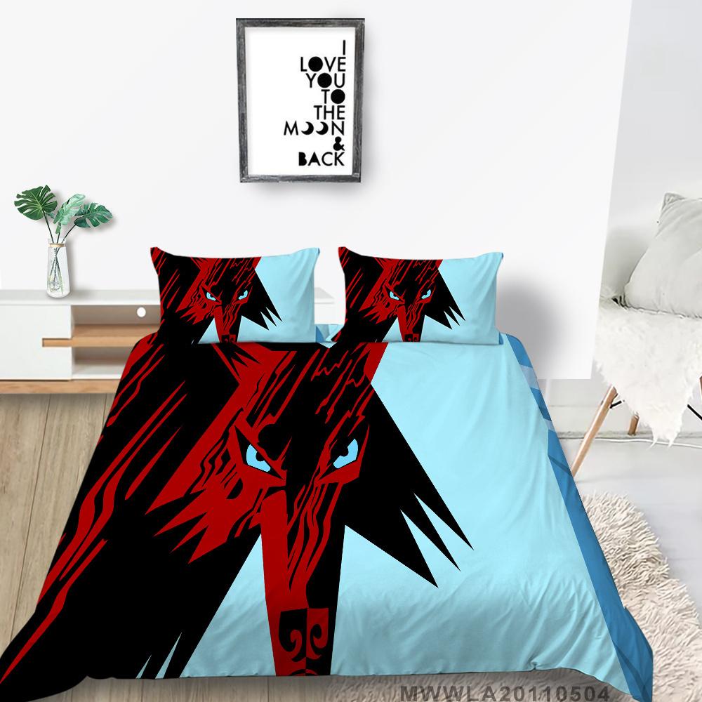 2023 New Style Comforter Cover Set Cool Duvet Covers Highend 3D Wolf Printed Polyester Bedding Cover Set Fashionable Bedclothes