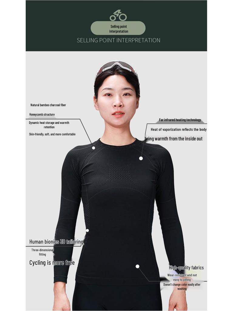 Lampaida Women's Compression Shirt: Long Sleeve Base Layer for Cycling, Running, and Warmth in Autumn & Winter