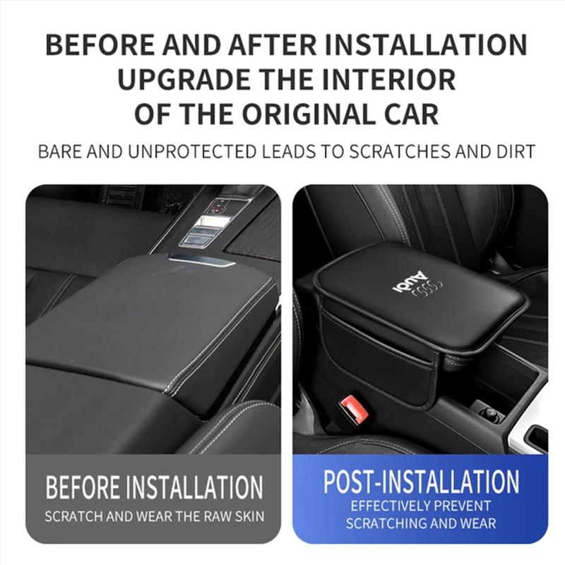 2026 Hot Car Armrest Box Pad Leather Auto Armrest Mat Car Accessories For Audi A1 A2 A3 A4 A5 A6 A7 A8 Q1 Q2 Q3 Q4 Q5 Q6 Q7 Q8 TT RS3 RS7