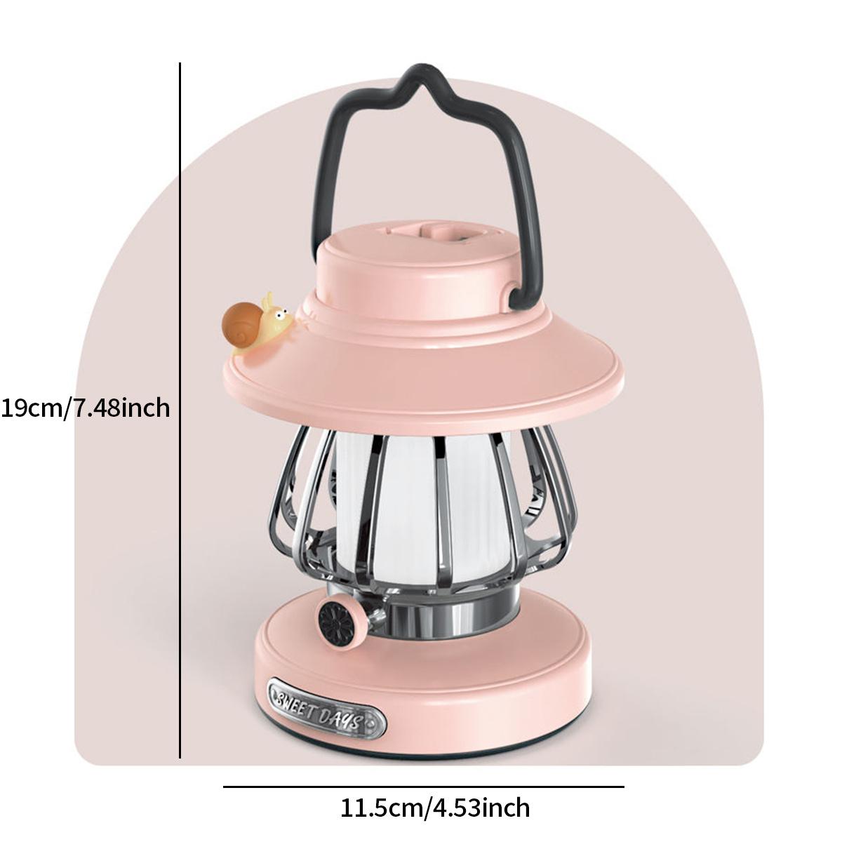 

USB Charging Cartoon Snail Retro Portable Hanging Night Lamp LED Light Touch Control Ideal for Wedding Halloween Christmas Night Lighting рожевий