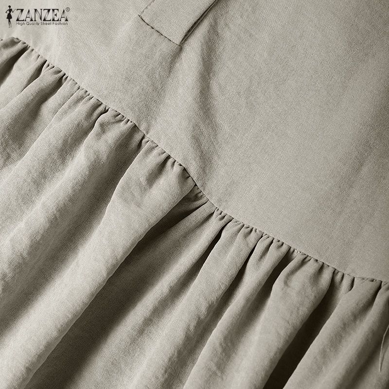 ZANZEA Women Autumn Casual Long Sleeve Loose Hoodies Long Dress