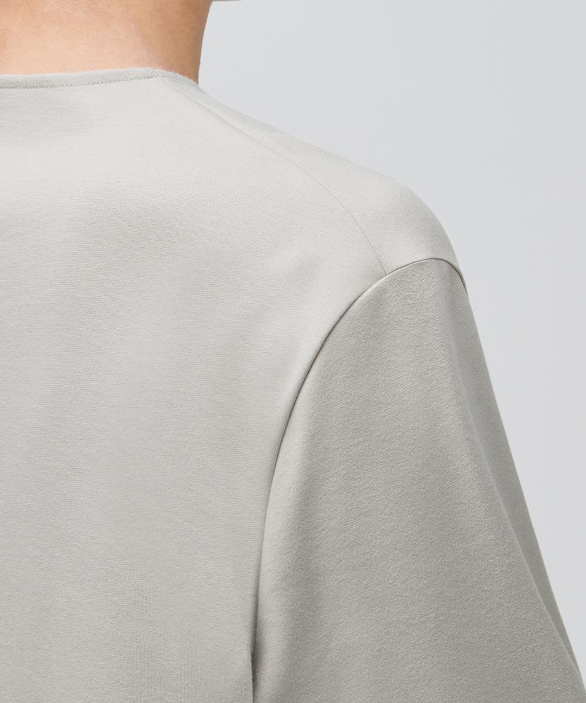 MUSINSA STANDARD Ponte Crew Neck Long Sleeve T-Shirt [Mushroom]