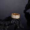European-American Gold Hip Hop Ring with Inlaid Diamonds - Versatile High-End Fashion Accessory for Women