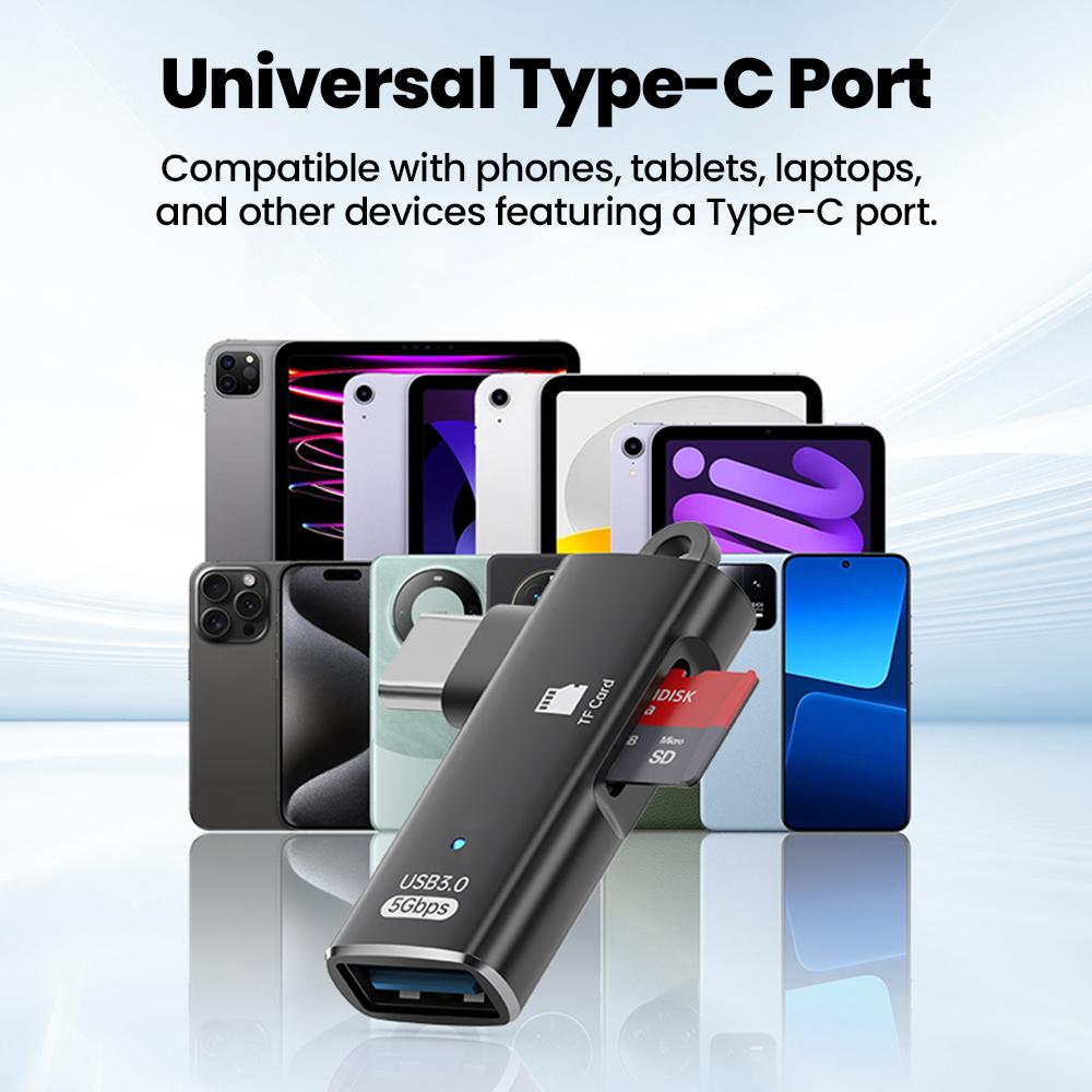 2 In 1 USB3.0 Type C Adapter To TF Card Reader OTG High-speed Transfer Smart Memory Card Reading Type C for Iphone 15 16 PC