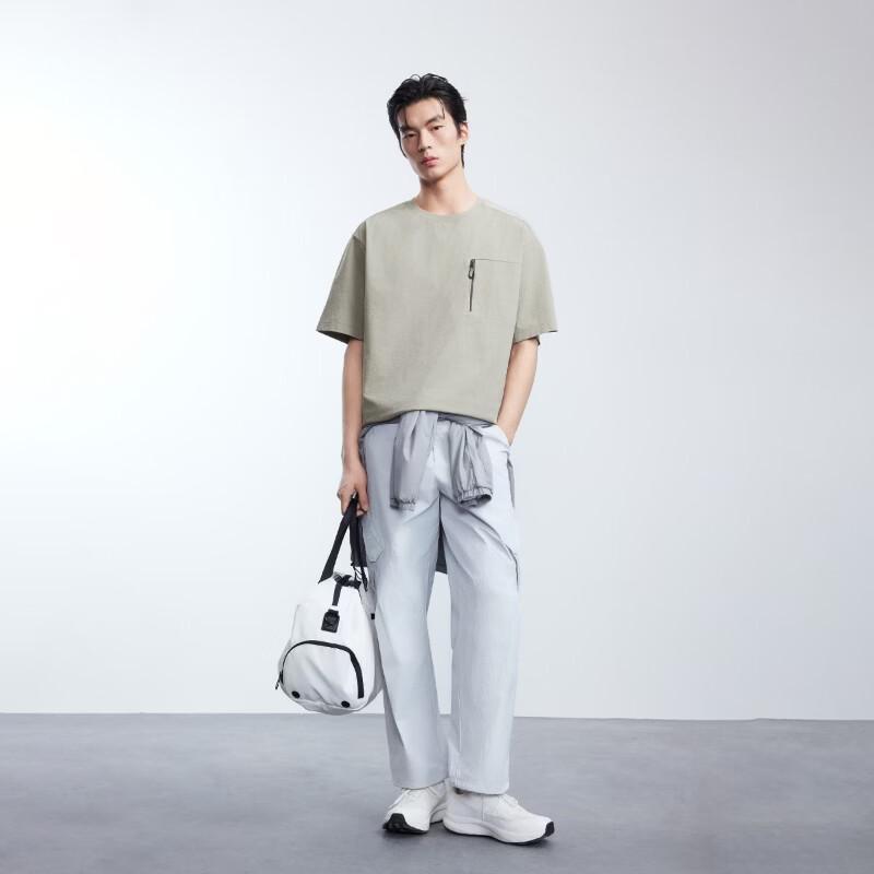 Jack & Jones Men's Quick-Dry Ribbed Crew Neck T-Shirt