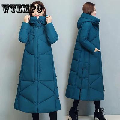 Down Jacket Women's Thickened Down Padded Jacket Winter Loose Padded Jacket Long Padded Jacket Solid Color Winter Clothing