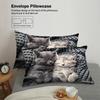 3pcs Couple Style Cute Cat Print 1quilt Cover + 2 Pillowcases, Skin-friendly, Warm, Breathable and Machine Washable, Bedding Set