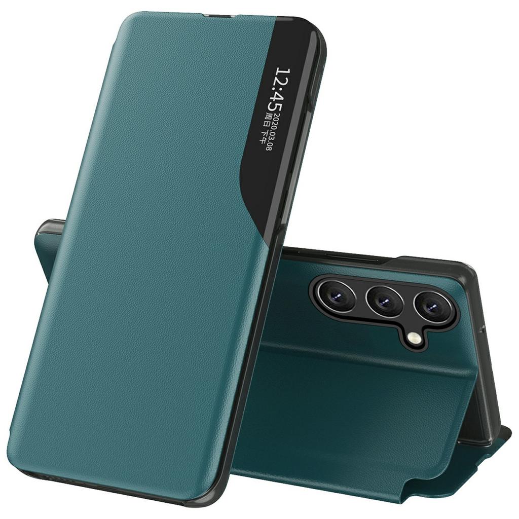 For Samsung Galaxy S25+ Case View Window PU Leather Stand Cover