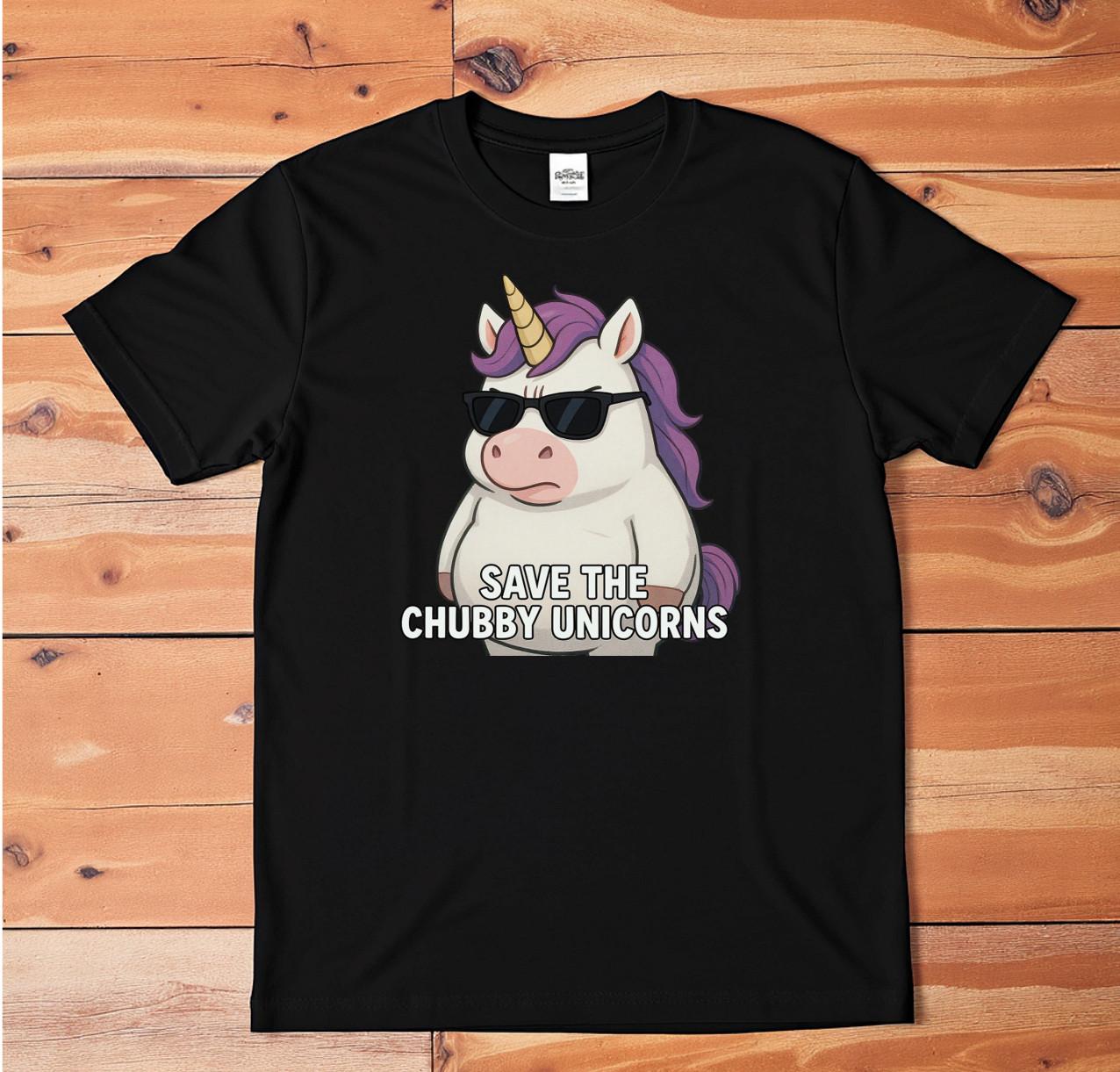 Angry Chubby Unicorn T-Shirt Save The Chubby Unicorns Funny Sarcastic Tee 3XL