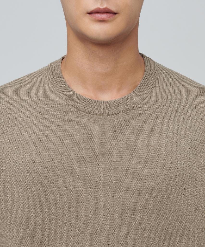 Musinsa Standard Minimal Crew Neck Knit [Beige]
