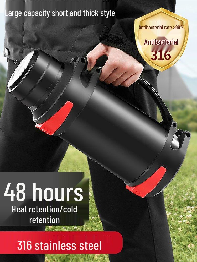 316 Stainless Steel Large Capacity Thermos Flask for Outdoor, Construction, Home Use - Portable Hot Water Bottle for Men and Women