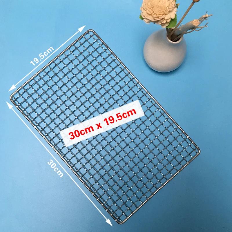 304 Edelstahlnetz BBQ-Grill Antihaft-Grillmatte Gitter rechteckig BBQ-Grill Grillnetz Grillnetz Grillwerkzeuge-B