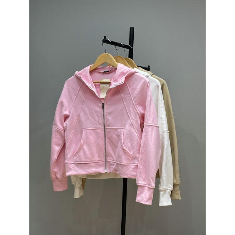 American Export Single Idle Style Zipper Fleece-lined Hoodie Coat Younger Feeling Casual Suit