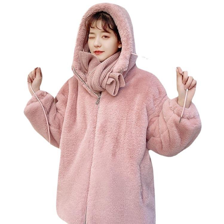 Imitation fur new light imitation rabbit fur short coat thickened imitation lamb wool plush coat female winter