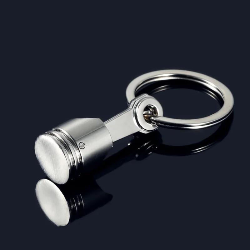 Engine Silvery Metal Piston Car Keychain Keyfob Fob Key Chain Ring Keyring Gifts