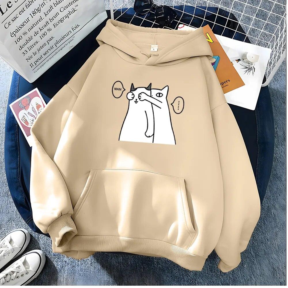 

Hirsionsan Kawaii толстовка с мультяшным принтом для женщин, мягкая повседневная спортивная одежда большого размера, женский свитшот, теплая флисовая женская одежда