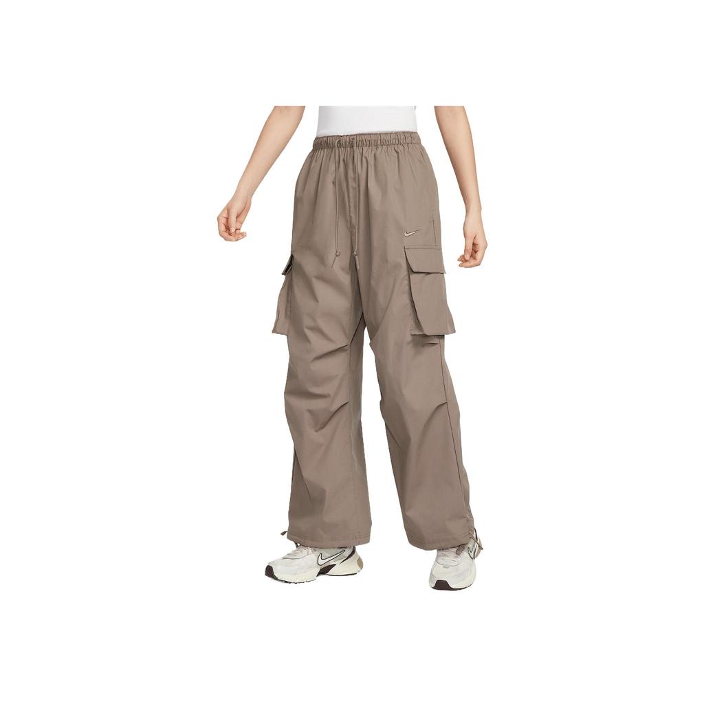 Nike Sportswear Mid-Rise Drawstring Solid Color Comfortable Cargo Pants Women Bottoms Mink-Brown IF0392-214
