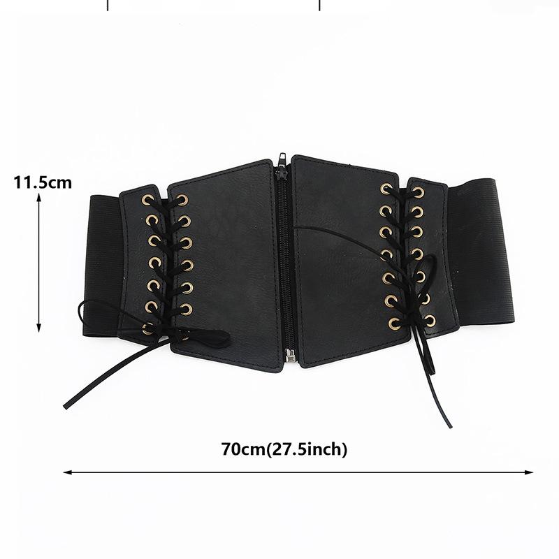 Wind Ladies Wide Belt Retro Elastic Elastic Waist Seal Dress Waist Decoration
