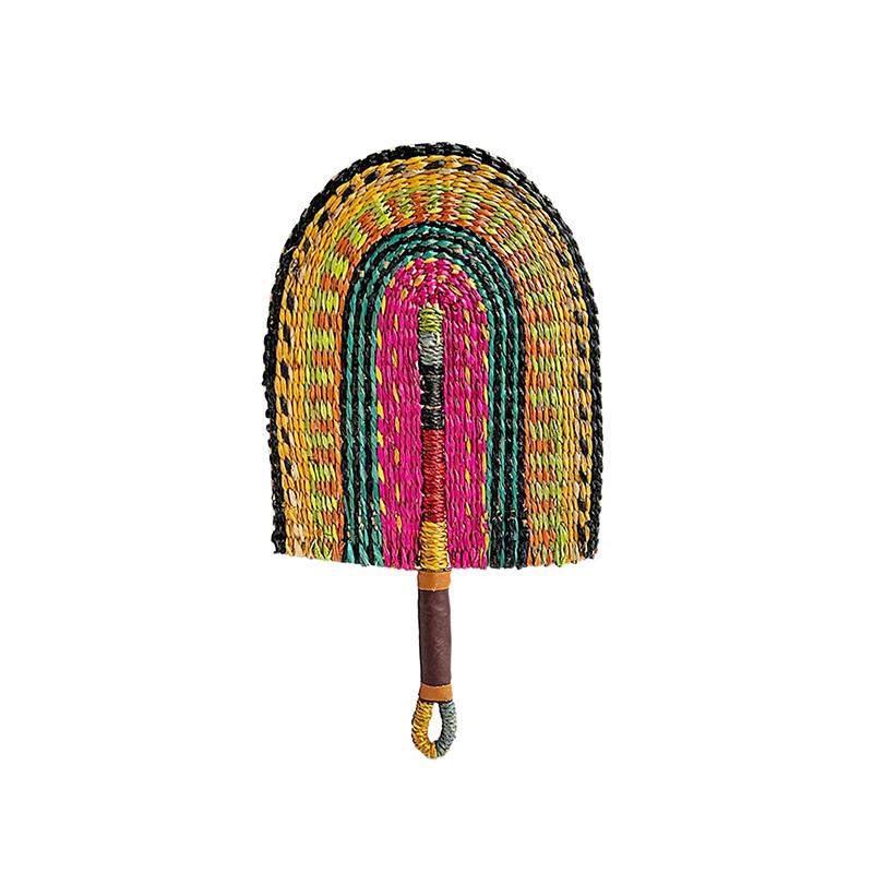 Ventilador de palha trançada Ventilador de grama refrescante de verão Ventilador feito à mão Decorações penduradas nórdicas para quarto Festa de casamento Decoração de casa