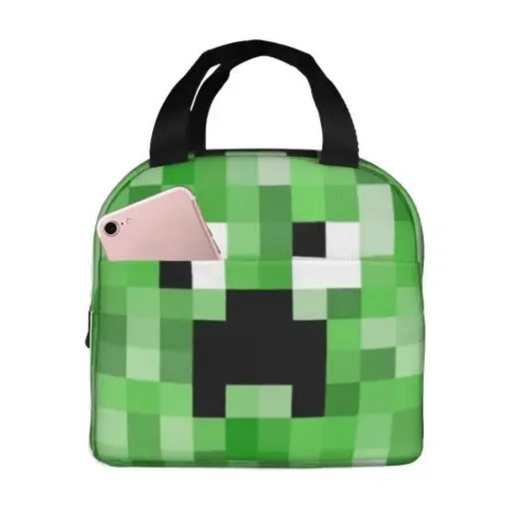 Blauer Pixel Männer Frauen Erwachsene Frohes Thanksgiving Halloween Lunchtasche Snacktasche für Arbeit Büro Outdoor Picknick Wasserdicht