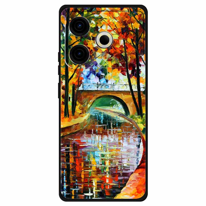 For Tecno Pova 6 Neo Case Silicone Soft Flower Space Fashion Cover For Tecno Phantom X2 Pro Cases Landscape Paint Covers Cute