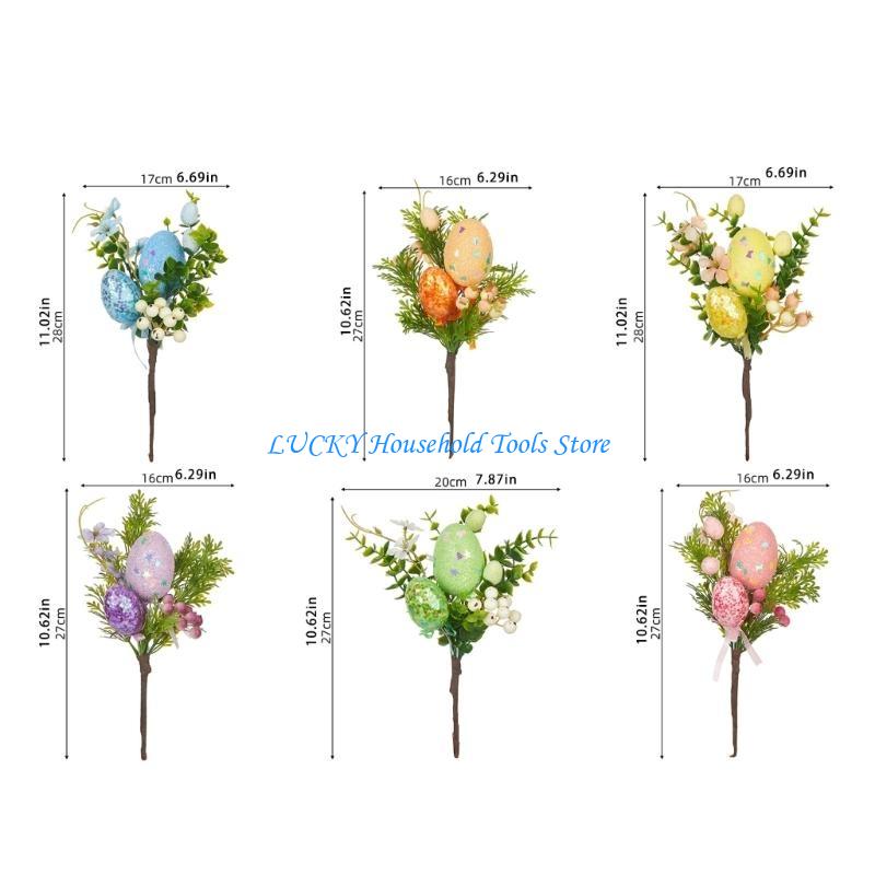 J0MC Unique Easters Foam Eggs Flower Bundle Display For Family Gatherings And Event