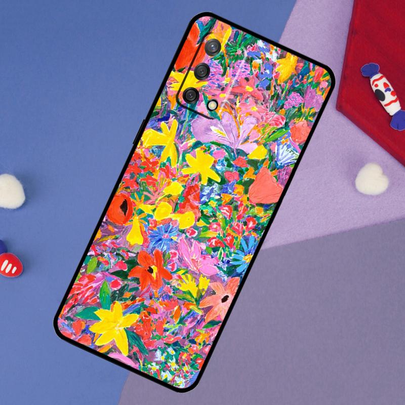 Colourful Flower Painting Art Case For Oppo A6 Pro A5 A18 A38 A58 A78 A98 A54 A74 A94 A17 A57 A80 A60 A40 A96 A76 A16 A15