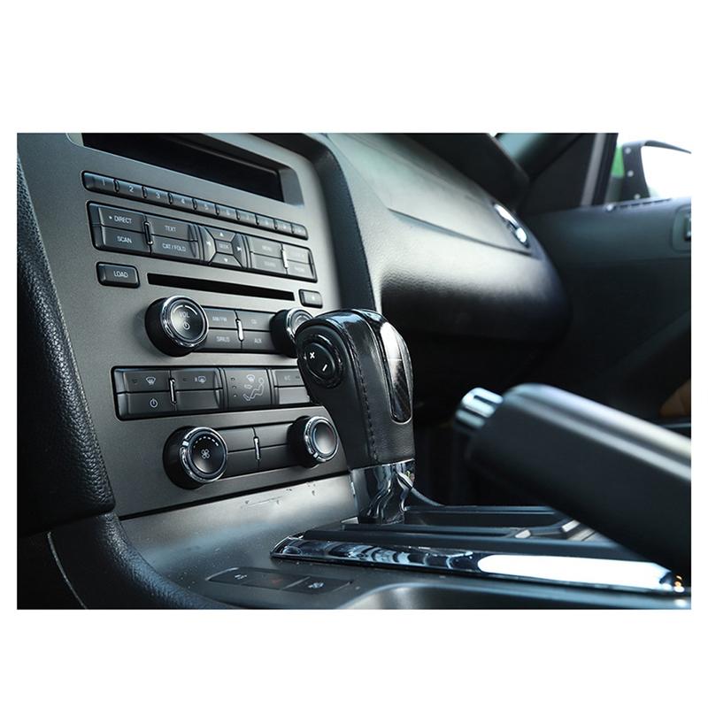 

Car Gear Shift Head Decoration Cover Trim Interior Accessories For Ford Mustang 2010-2014 (Carbon Fiber ABS)-A99D чорний
