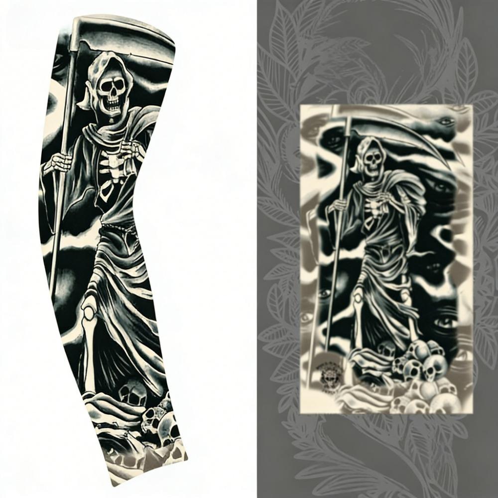 2 Pcs Sun Protection Tattoo Sleeves Seamless Cool Breathable for Men Women