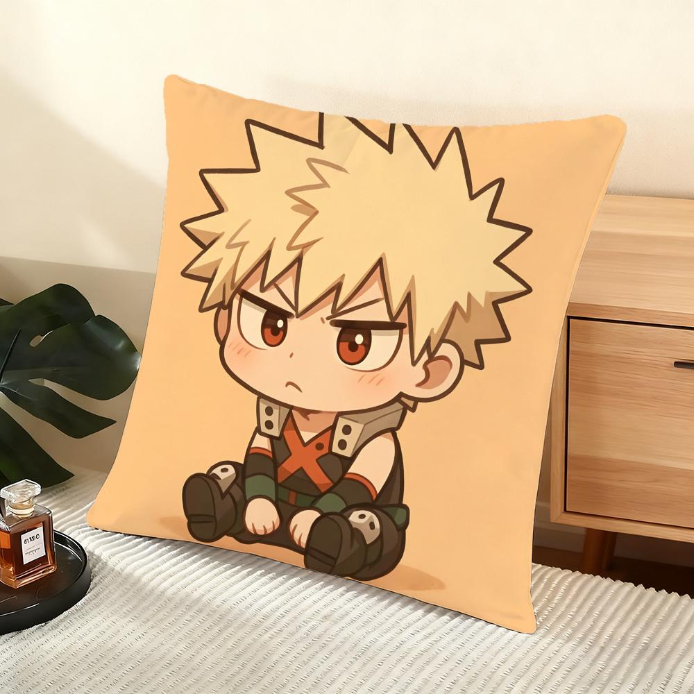M-My H-Hero Academia Bakugo Cushion Cover Soft Short Plush Pillow Cover Smooth Cozy Texture Aesthetic Cushion Case Home Decor