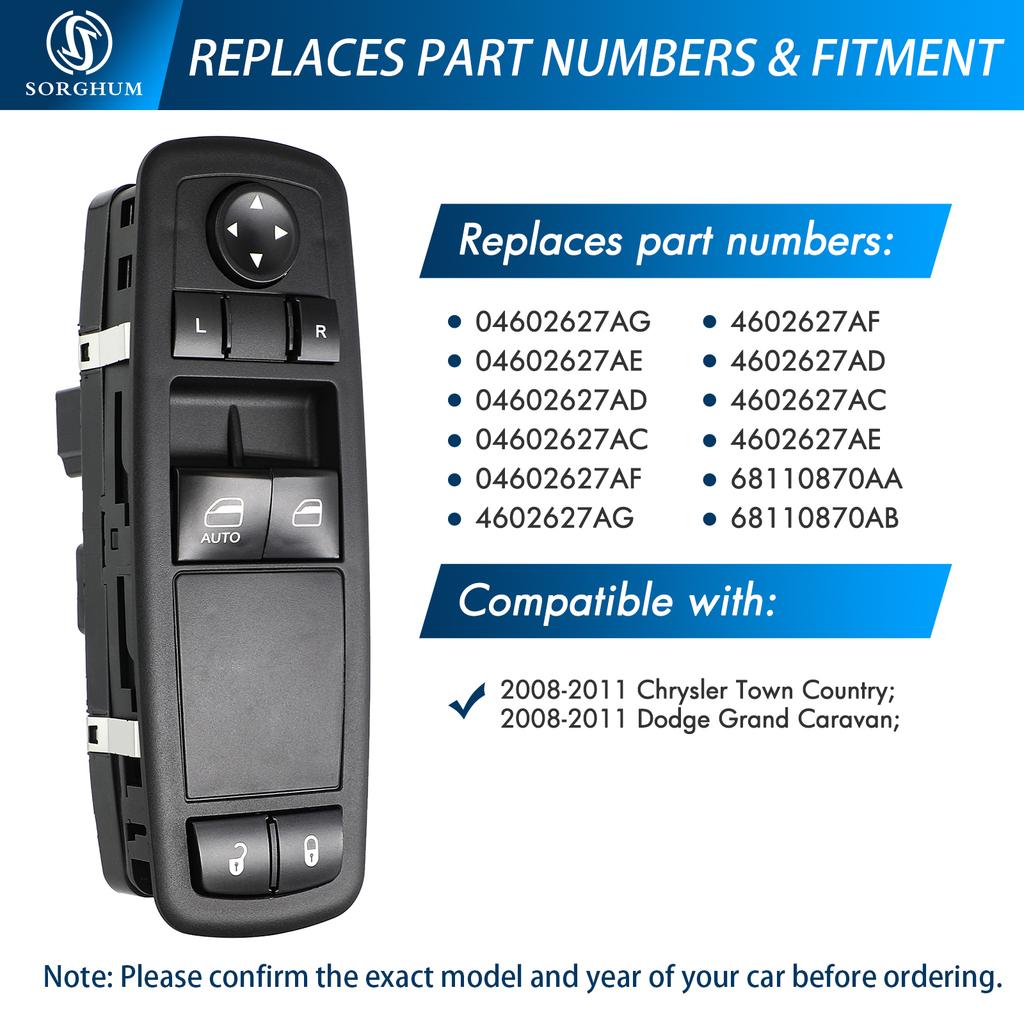 04602627AG For Dodge Grand Caravan Chrysler Town & Country 2008-2017 4602627AG Single Auto Left Driver Car Lifter Window Switch