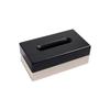 Modern Minimalist Wooden Tissue Box With Leather Accent Magnetic Lid Home Hotel Bathroom Decor
